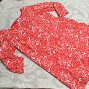 Fun orange forest print long sleeve tunic shirt